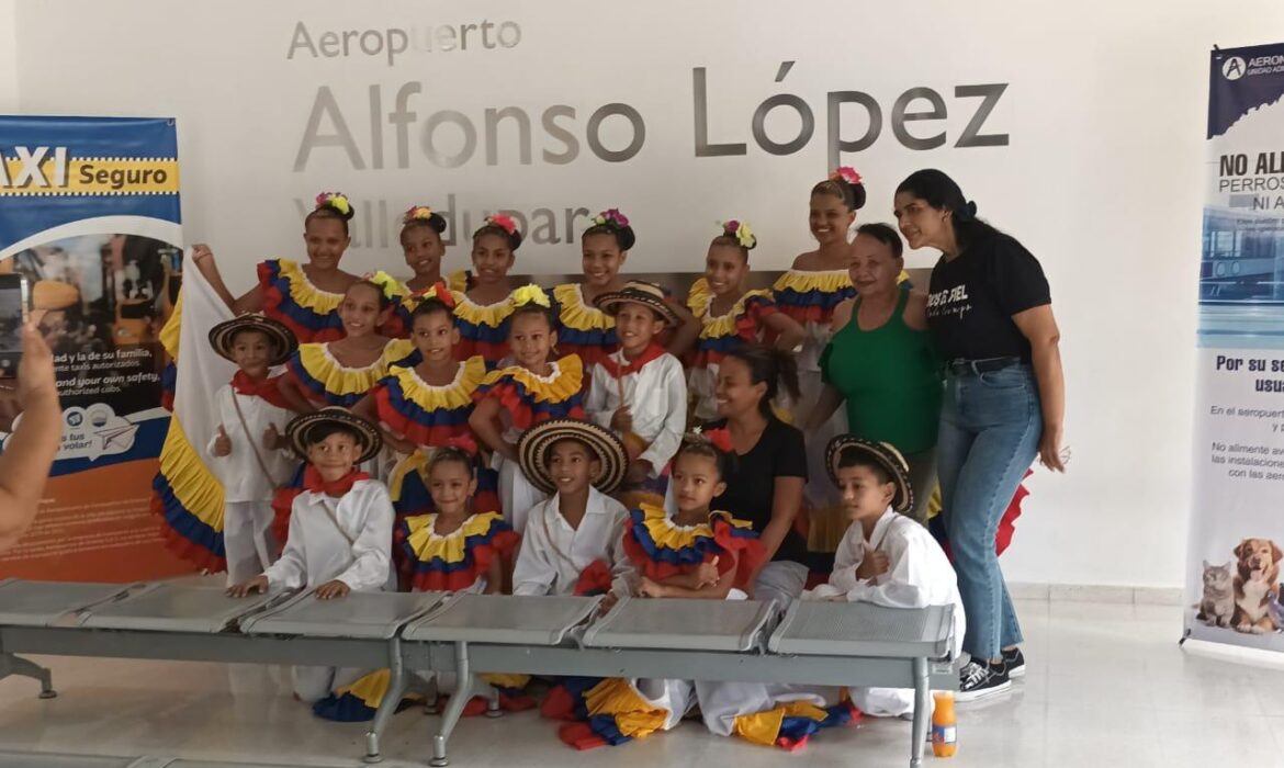 El Aeropuerto Alfonso López de Valledupar fue testigo de la presentación del grupo de danzas de la Fundación Liberando Fronteras
